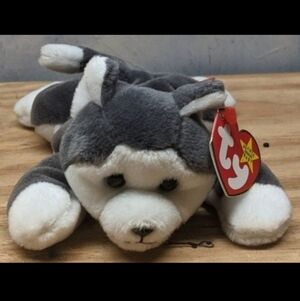 Ty Beanie Baby Gray & White Husky Plush